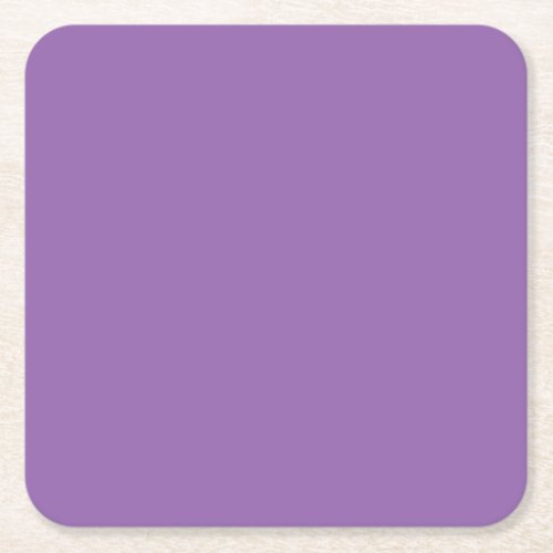 Purple Solid Color Amethyst Orchid 17_3628 Square Paper Coaster