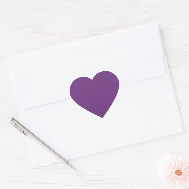 Purple Solid Color Heart Sticker (Envelope)
