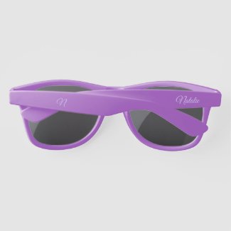 Purple solid color monogrammed