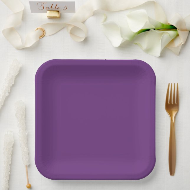 Purple Solid Color Paper Plates (Wedding)