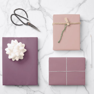 Purple solid color wrapping paper sheets
