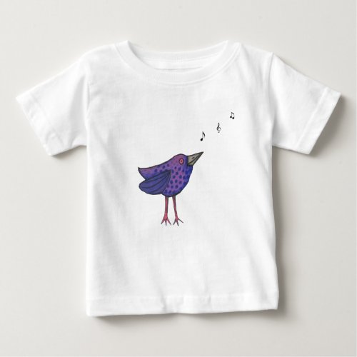 Purple Song Bird  Birdhouse BabyToddler T_Shirt