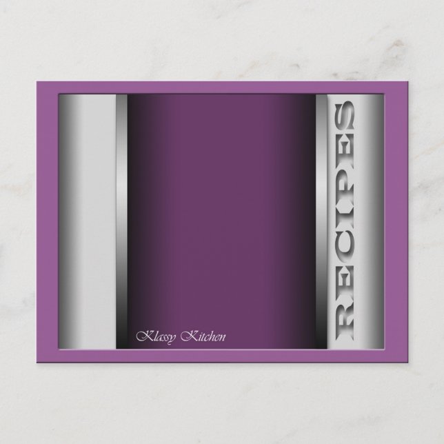 Purple Sophisticated Recipe Cards (Front)
