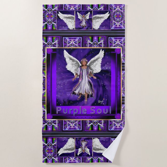 Purple Soul  Beach Towel (Front)