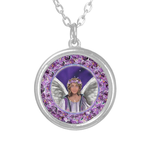 purple soul silver plated necklace (Front)