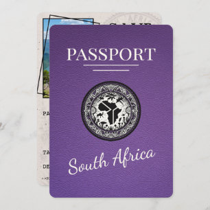 Purple South Africa Passport Save The Date