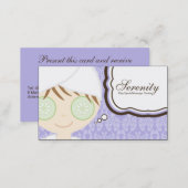 Purple Spa Girl Cucumber Spa Massage Business Card (Front/Back)