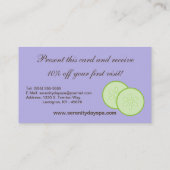 Purple Spa Girl Cucumber Spa Massage Business Card (Back)