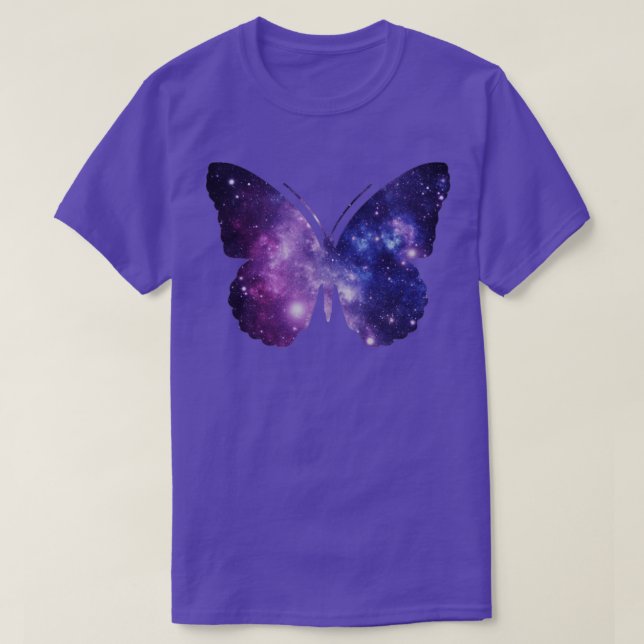 Purple Space Butterfly  T-Shirt (Design Front)