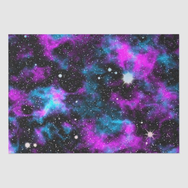 Purple Space Galaxy Cosmic Space Stars Tissue Paper (Front)