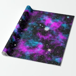Purple Space Galaxy Cosmic Space Stars Wrapping Paper