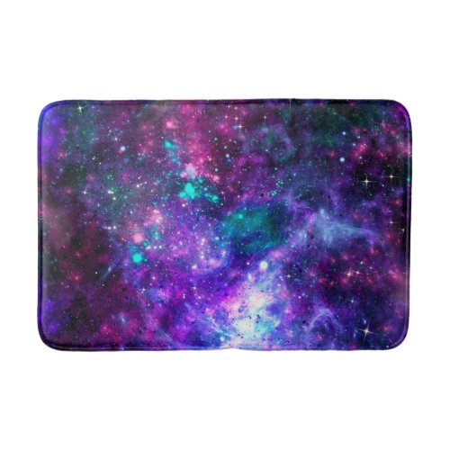 Purple Space Galaxy Cosmic Spacey Teal Pink Sky Bath Mat