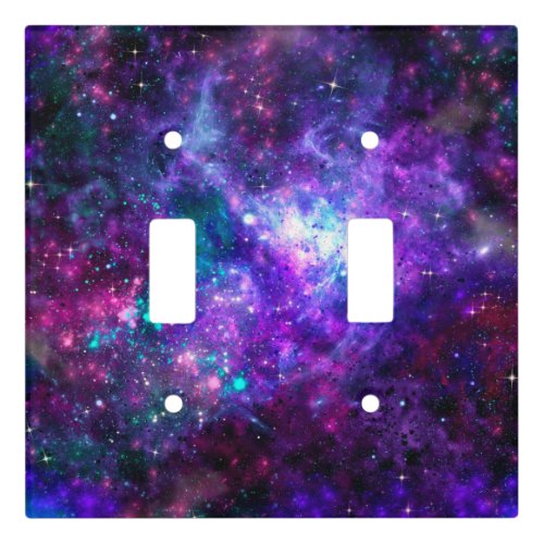 Purple Space Galaxy Cosmic Spacey Teal Pink Sky Light Switch Cover