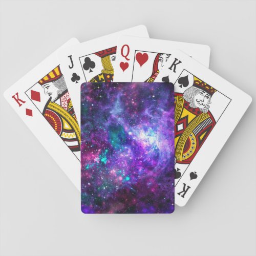 Purple Space Galaxy Cosmic Spacey Teal Pink Sky Poker Cards