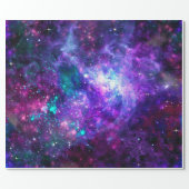 Purple Space Galaxy Cosmic Spacey Teal Pink Sky Wrapping Paper (Flat)