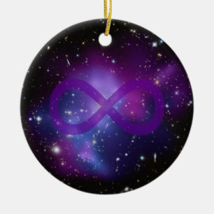 Purple Space Image Ceramic Ornament
