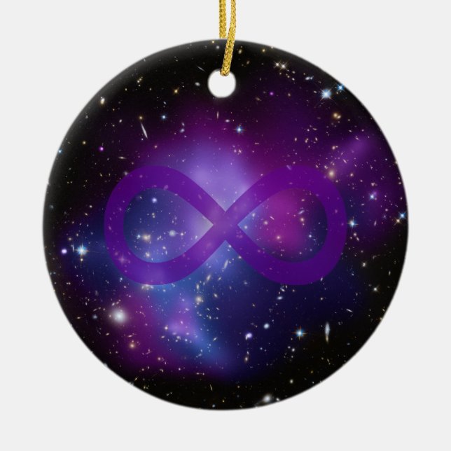Purple Space Image Ceramic Ornament (Front)