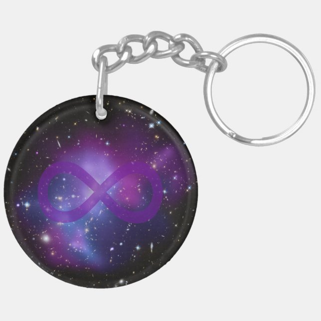 Purple Space Image Keychain (Back Left)