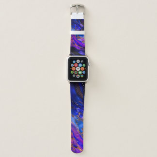 Purple Space Nebula in Alcohol Ink Apple Watch Band