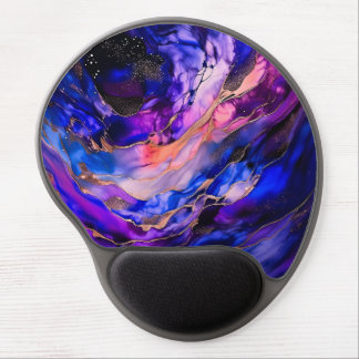 Purple Space Nebula in Alcohol Ink Gel Mouse Pad