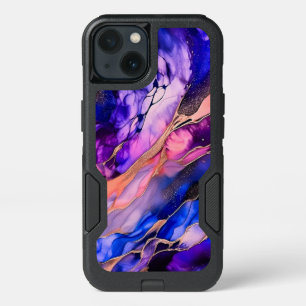 Purple Space Nebula in Alcohol Ink iPhone 13 Case