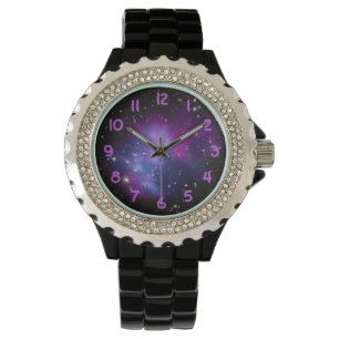 Purple Space Photo Numbers Watch
