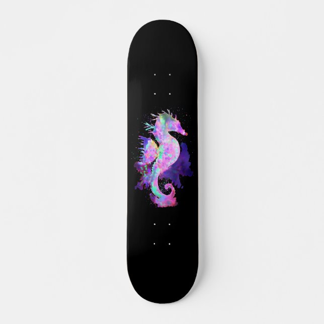 Purple Space Seahorse Skateboard (Front)