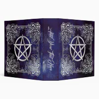 Purple Space Silver Pentacle Wicca Book Of Shadows 3 Ring Binder | Zazzle