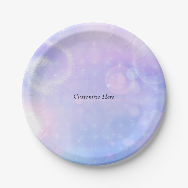 Purple Spacey Lights Birthday Party Favor Boxes Paper Plates (Front)