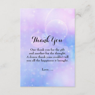 Purple Spacey Lights Birthday Party Thank You Card