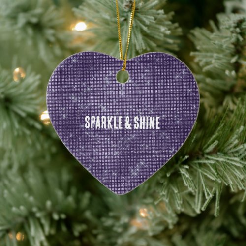 Purple Sparkle Ceramic Ornament