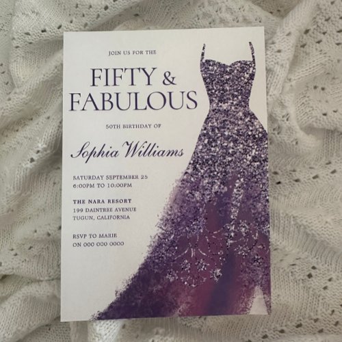 Purple Sparkle Dress 50th Birthday Party 