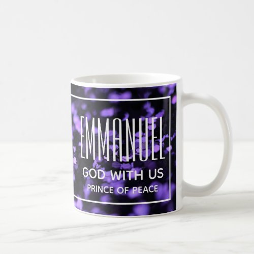 Purple Sparkle EMMANUEL Christmas Coffee Mug