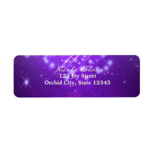 Purple Sparkle Glam Club Vibe Party Address Labels