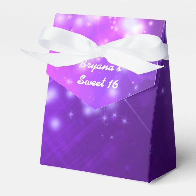 Purple Sparkle Glam Club Vibe Party Favor Box (Front Side)