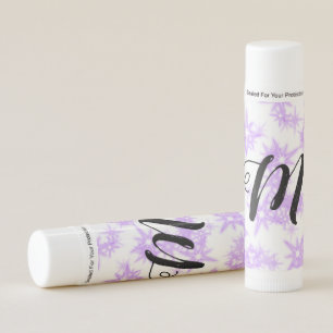 Purple sparkle glitter add your name monogram pock lip balm