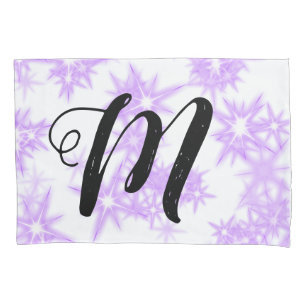 Purple sparkle glitter add your name monogram pock pillow case