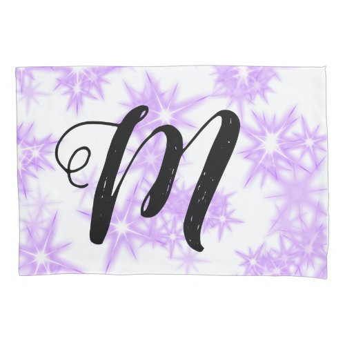 Purple sparkle glitter add your name monogram pock pillow case