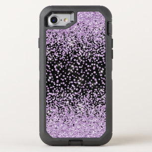 Purple Sparkle Glitter Black Protective Case
