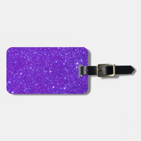 Purple Sparkle Glitter Custom Design Your Own Luggage Tag