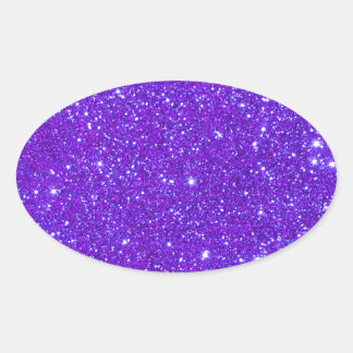 Purple Sparkle Glitter Custom Design Your Own Oval Sticker