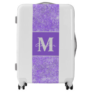 Purple Sparkle Glitter Elegant Personalized Luggag Luggage