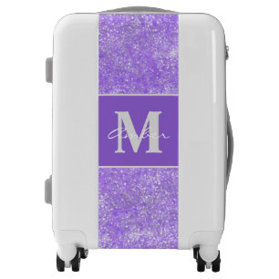 Purple Sparkle Glitter Elegant Personalized Luggage