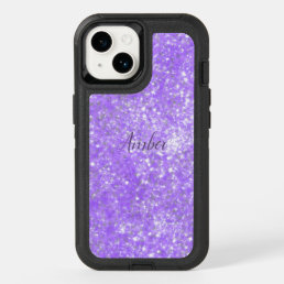 Purple Sparkle Glitter Elegant Personalized OtterBox iPhone 14 Case