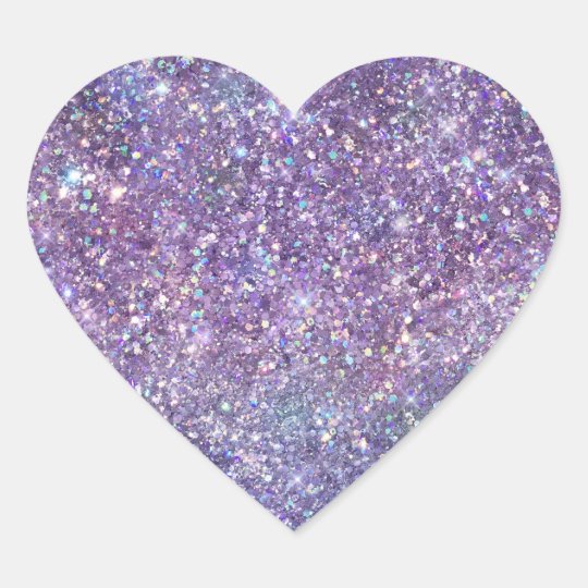 Purple Sparkle Glitter Heart Sticker | Zazzle.com