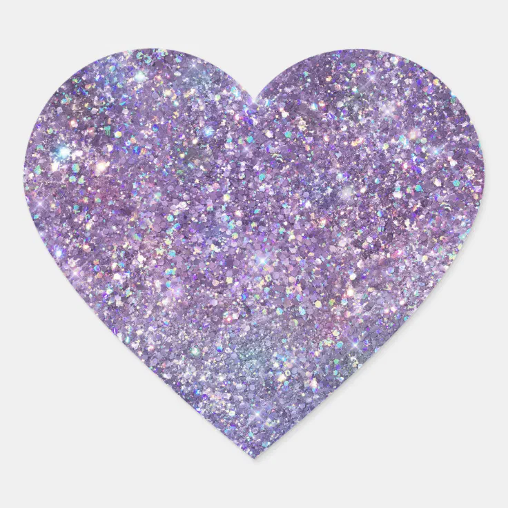 Purple Sparkle Glitter Heart Sticker | Zazzle
