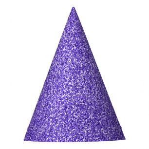Purple Sparkle Glitter Party Hat