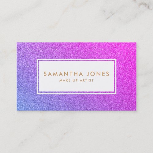 Purple Sparkle Glitter Pink Girly Make Up Artist Business Card