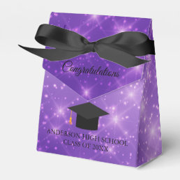 Purple Sparkle Graduation Class of 2024 Chic Party Favor Boxes