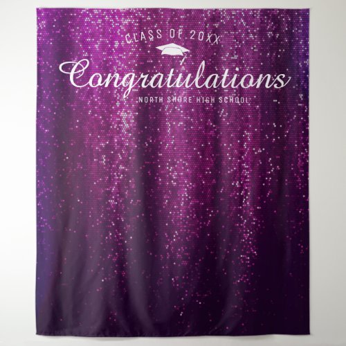 Purple Sparkle Graduation Photo Booth Backdrop